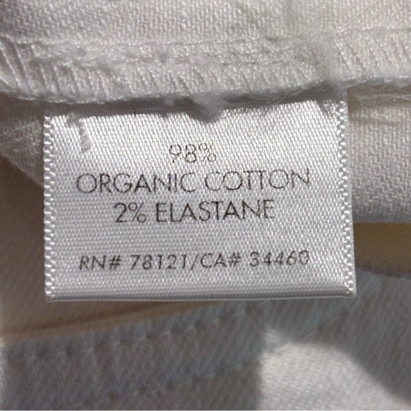 EILEEN FISHER Sz M White Jeans Mid-Rise Classic Leg Made in Portugal - Picture 9 of 10